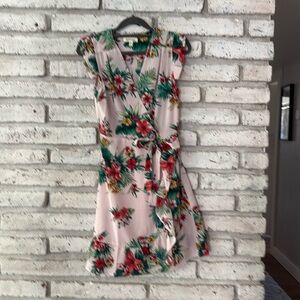 Floral Wrap Dress in Pink
